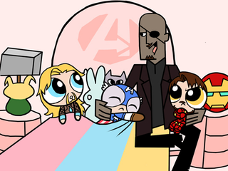 Illustration for article titled Powerpuff Girls and the Avengers combine to save the world (or just be adorable)